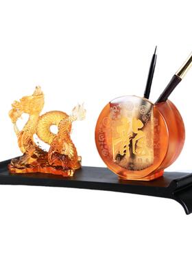 工艺品龙年笔筒工艺品