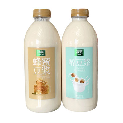 上海清美蜂蜜豆浆醇豆浆常温即饮1升瓶装非转基因清美豆浆饮料