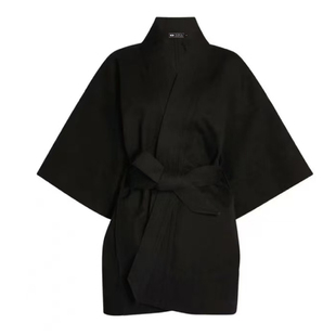 Hailey海狸同款个性日系设计感浴袍宽松系带家居服中长款外套女