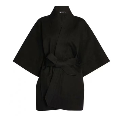 Hailey海狸同款个性日系设计感浴袍宽松系带家居服中长款外套女