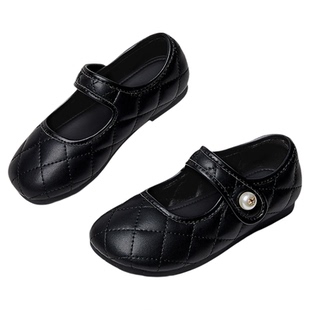 斯纳菲儿童皮鞋女童小黑鞋2026春新款小香风公主鞋配裙子演出单鞋