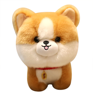 可爱桌伴玩偶娃娃小狗公仔柴犬秋田犬毛绒玩具摆件儿童生日礼物
