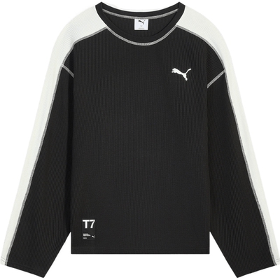 puma彪马男子-T7 Waffle LS TEE运动休闲长袖T恤63743601