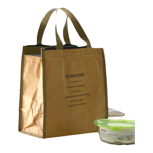 浩古杜邦纸便当包手提袋保温大容量防水防油饭盒袋上班族饭袋子