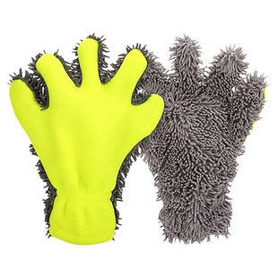 车漆海绵轮毂清洗不伤擦车加厚美容洗车毛绒手套五指毛绒绒雪尼尔