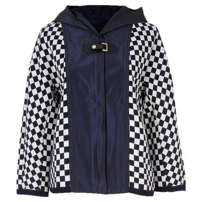 简爱诺秋冬新品女士格子拼接外套