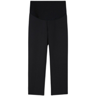 孕妇裤小个子秋冬加绒九分阔腿裤