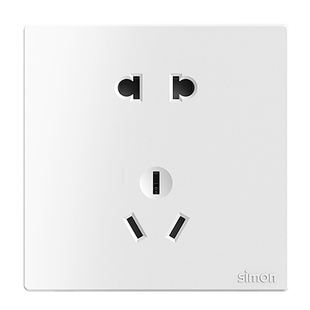 西蒙M3璃彩五孔插座带开关 一开五孔插座 家用1开5孔双控86型面板