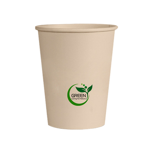 竹纤维纸杯本色一次性杯子家用加厚500只整箱批发商用热饮茶水杯