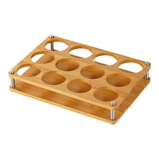 创意家用竹木杯架酒架杯架白酒杯小酒盅收纳托盘烈酒杯一口杯架子