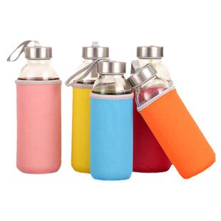 创意家用带盖玻璃杯大容量男女学生可爱水杯便携泡茶杯透明杯子