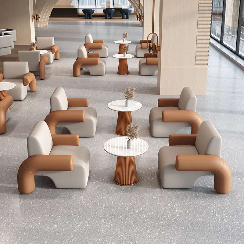 洽谈桌椅组合休息区轻奢桌接待休息区售楼处美容院洽谈桌接待现代