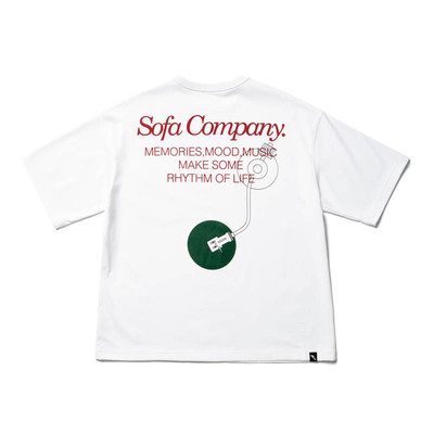 音乐主题唱针图案短袖T恤