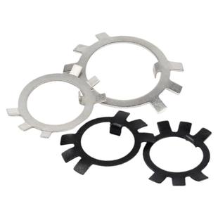 304不锈钢圆螺母用止退垫圈止动垫片铁黑六爪王八锁紧锁片GB858