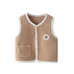 婴儿马甲春秋冬季外穿新生儿小月龄宝宝保暖背心坎肩开衫衣服春装