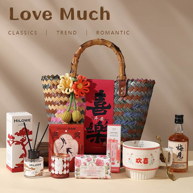 2025结婚伴手礼高级奢实用编织伴娘感闺回礼轻篮礼物送蜜婚庆套装