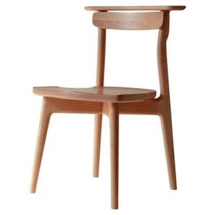 时作 趴坐椅 实木书桌椅阅读椅工作椅餐椅靠背椅 黑胡桃樱桃木