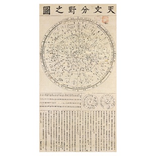 日本保井春海天文分野之图古代天文星象图高清微喷复制装饰画挂画