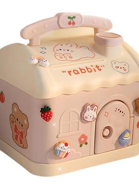 儿童存钱罐摆件2022年新款只进不出男孩储蓄箱礼物密码女孩小房子