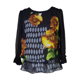 台湾品牌专柜正品高端女装宽松大码时尚百搭显瘦雪纺衫上衣82698A