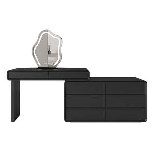 烤漆梳妆台意式极简整装小户型卧室高级感化妆收纳柜斗柜书桌一体