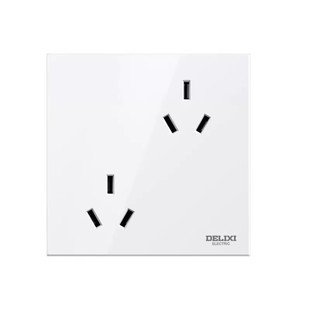 德力西五孔16A插座双三孔空调热水器大功率专用86型暗装面板斜6孔