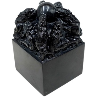 泰山墨玉九龙玉印传国乾隆青龙玉玺摆件居家办公室玉雕礼品摆设