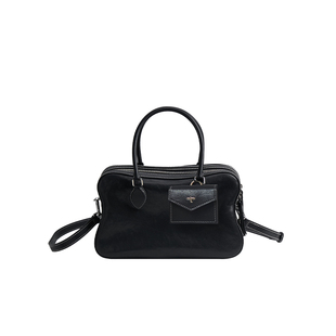 Timelover波士顿千层手提包单肩斜跨女包真皮高级感包包小众设计