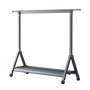 铝合金晾衣架落地单杆晒衣阳台家用卧室单杆伸缩挂衣架子晾衣杆