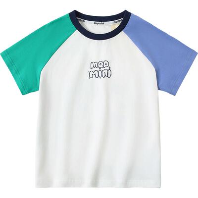 mqdmini男童夏季短袖儿童白色T恤