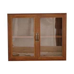 桌面收纳盒木质玻璃储物柜多功能家用实木多层化妆品整理盒复古风