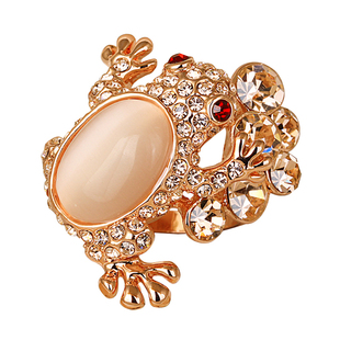 夸张大气水钻蟾蜍戒指女韩版个性装饰食指指环时尚饰品送妈妈礼物