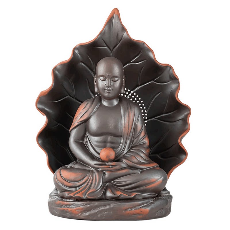 紫陶一叶一菩提禅意平安佛像茶宠