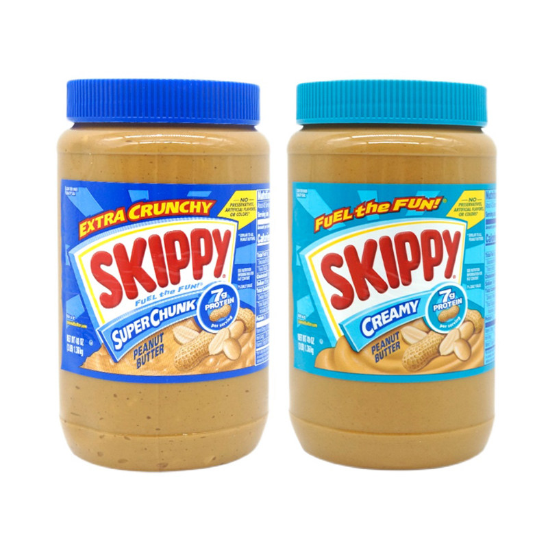 美国进口四季宝SKIPPY细粒柔滑粗粒花生酱1.36kg轻食沙拉膳食纤维