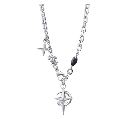 kansai四芒星项链钛钢拍3付2女