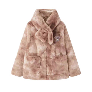 秋冬保暖上衣外套晕染外套鸟撤柜女装 一线品牌 正品剪牌青仓L539