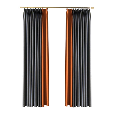 夏日全遮光防晒拼色窗帘