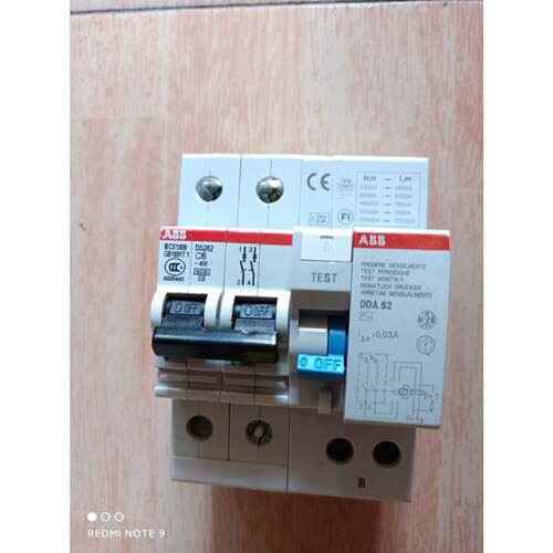 ABB触电保护器空气空开双极双线2P6A漏电保护器DS262议价