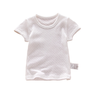 2件装儿童短袖纯白色T恤薄款纯棉男女童孩半袖上衣宝宝打底衫a类
