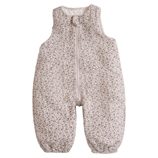 男女宝宝连体衣背带裤拉链开裆秋冬季外穿双层加厚男童女童26新款