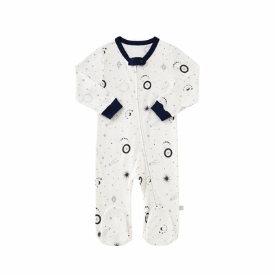 Finn+Emma长袖连体包脚睡衣婴幼儿家居服爬服连体衣四季有机棉