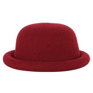 帽子女秋冬针织羊毛圆顶小礼帽日系百搭小码丸子帽可爱卷边小盆帽