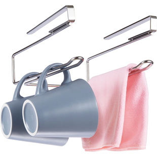 SDR免钉马克杯架咖啡杯架304不锈钢杯架厨房纸巾架毛巾架水杯挂架