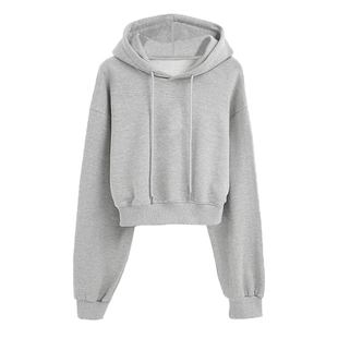 超好看短款连帽红色卫衣女款秋冬新款加绒加厚套头宽松小个子上衣