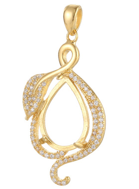 奢金轩纯银日韩翡翠蜜蜡吊坠空托