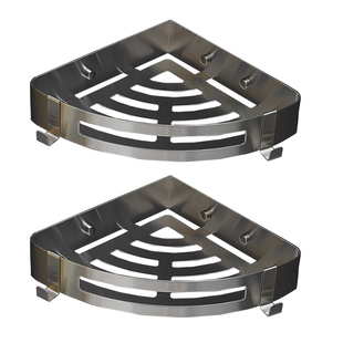卫生间浴室置物架三角不锈钢壁挂式免打孔转角厕所洗手洗澡间收纳