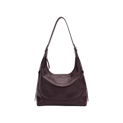 BAMPO半坡头层牛皮托特包2024新款专柜轻奢大容量通勤真皮单肩包