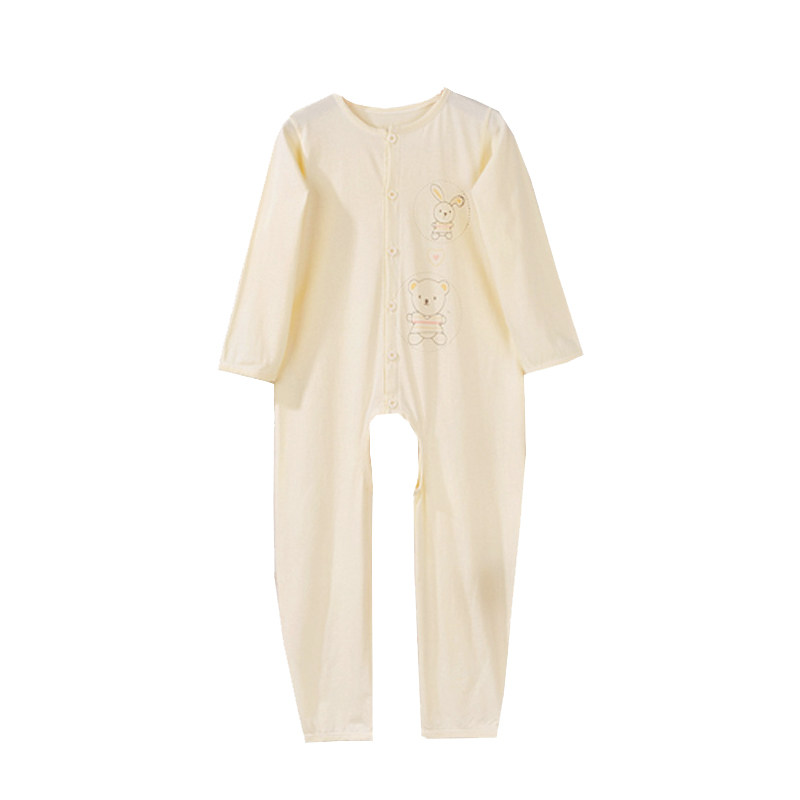 夏季女童竹纤维开裆空调服连体衣