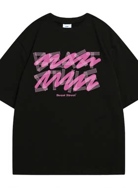 彩色字母短袖t恤女夏季纯棉ins潮