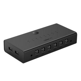 绿联同步器4口/8口kvm物理多开控制键鼠键盘鼠标usb两口四口共享分屏穿屏切换器多台手机电脑适用搬砖dnf游戏